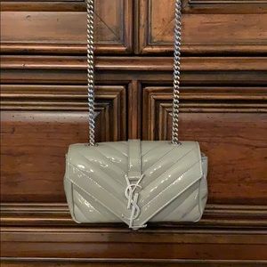YSL Patent Gray Crossbody (has 2 stains)